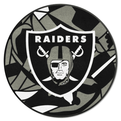 Las Vegas Raiders Roundel Rug - 27in. Diameter XFIT Design