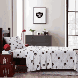 Las Vegas Raiders Scatter Bedding Sheet Set Twin