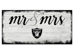 Las Vegas Raiders Script Mr & Mrs 6x12 Sign