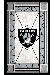 Las Vegas Raiders Stained Glass 11x19 Wood Sign