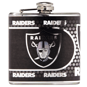 Las Vegas Raiders Stainless Steel 6 oz. Flask with Metallic Graphics