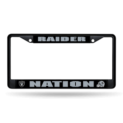 Las Vegas Raiders Standard Black Chrome Frame with Plastic Inserts 12" x 6" Car/Truck Auto Accessory