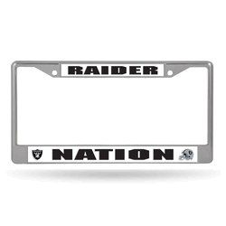 Las Vegas Raiders Standard Chrome Frame with Plastic Inserts 12" x 6" Car/Truck Auto Accessory