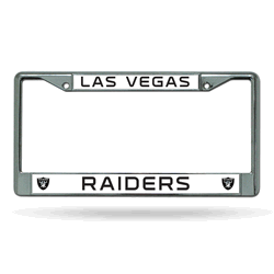 Las Vegas Raiders Standard Chrome Frame with Plastic Inserts 12" x 6" Car/Truck Auto Accessory