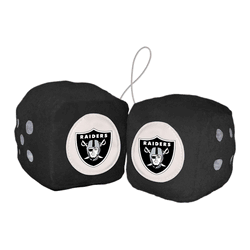 Las Vegas Raiders Team Color Fuzzy Dice Dcor 3" Set