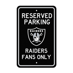 Las Vegas Raiders Team Color Reserved Parking Sign Dcor 18in. X 11.5in. Lightweight