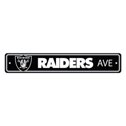 Las Vegas Raiders Team Color Street Sign Dcor 4in. X 24in. Lightweight