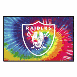 Las Vegas Raiders Tie Dye Starter Mat Accent Rug - 19in. x 30in.