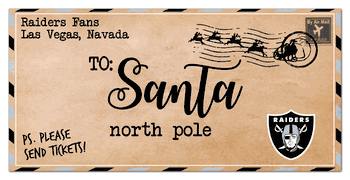 Las Vegas Raiders To Santa 6x12 Sign