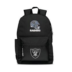 Las Vegas Raiders Two-Logo Campus Backpack, Black, with Gray Zipper