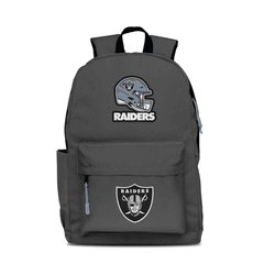 Las Vegas Raiders Two-Logo Campus Backpack, Gray, with Gray Zipper