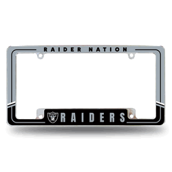 Las Vegas Raiders Two-Tone 12" x 6" Chrome All Over Automotive License Plate Frame