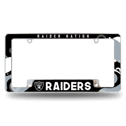 Las Vegas Raiders Wave 12" x 6" Chrome All Over Automotive License Plate Frame