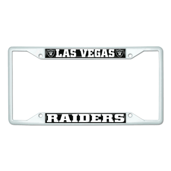 Las Vegas Raiders White Metal License Plate Frame - 6.25