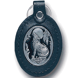 Leather Keychain - Wolf