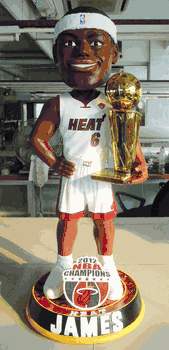 Lebron James Miami Heat 3 foot tall Championship Trophy Bobble Head Doll  
