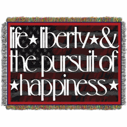 Life Liberty Holiday Tapestry Throw Blanket 48x60 Inches