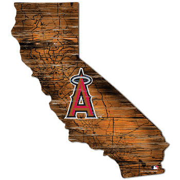 Los Angeles Angels 24in. Distressed State w/Logo Sign