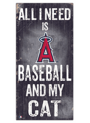 Los Angeles Angels Baseball and My Cat 6x12 Sign