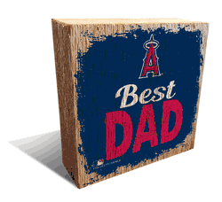 Los Angeles Angels Best Dad 6x6 Wood Block