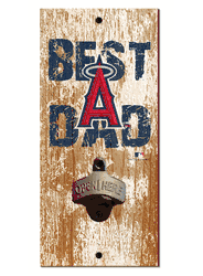 Los Angeles Angels Best Dad Bottle Opener  Wood Sign