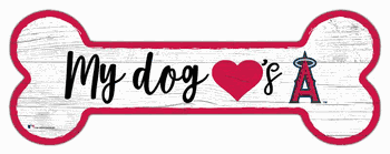 Los Angeles Angels Dog Bone 6x12 Sign
