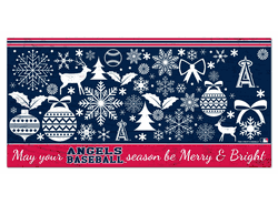 Los Angeles Angels Merry and Bright 6x12 Sign