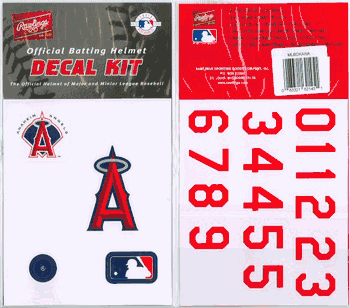 Los Angeles Angels Of Anaheim Official Rawlings Authentic Batting Helmet Decal Kit