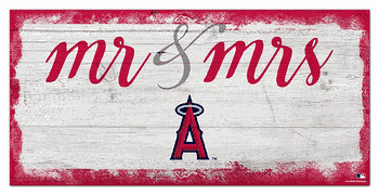 Los Angeles Angels Script Mr & Mrs 6x12 Sign