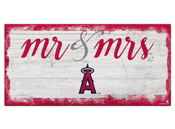 Los Angeles Angels Script Mr & Mrs 6x12 Sign