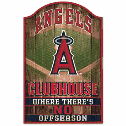 Los Angeles Angels Sign 11x17 Wood Fan Cave Design