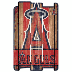 Los Angeles Angels Sign 11x17 Wood Fence Style