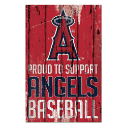 Los Angeles Angels Sign 11x17 Wood Proud to Support Design