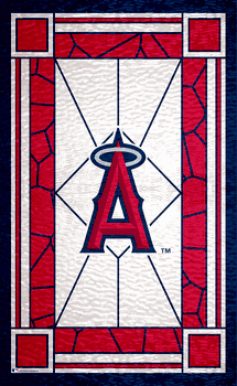 Los Angeles Angels Stained Glass 11x19 Wood Sign