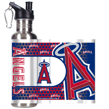 Los Angeles Angels Stainless Steel Water Bottle with Hi-Def Metallic Graphics