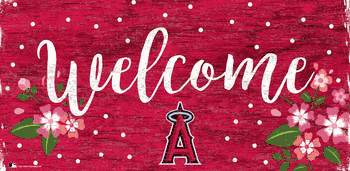 Los Angeles Angels Welcome Floral 6x12 Sign