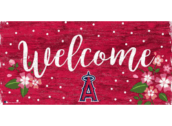 Los Angeles Angels Welcome Floral 6x12 Sign