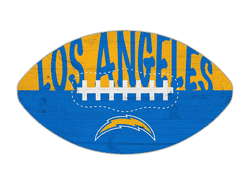 Los Angeles Chargers 12" Football Cutout Sign with City Name