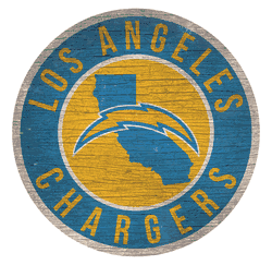 Los Angeles Chargers 12 in. Circle w/ State Sign