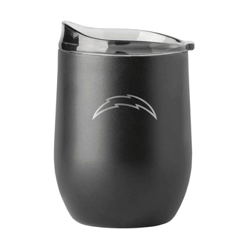 Los Angeles Chargers 16oz Black Etch Powder Coat Curved Bev