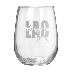 Los Angeles Chargers 17oz Stemmless Wine Glass