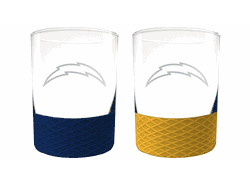 Los Angeles Chargers 2pc Laser Etched Commissioner Rocks Glass Set