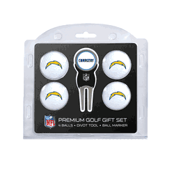 Los Angeles Chargers 4 Ball Gift Set + Divot Tool & Marker