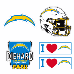 Los Angeles Chargers 5 pack of 4 inch Decals