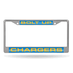 Los Angeles Chargers Alternate 12" x 6" Laser Cut Chrome Frame