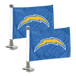 Los Angeles Chargers Ambassador Car Flags - 2 Pack Mini Auto Flags, 4in X 6in