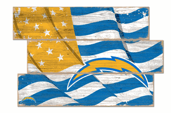 Los Angeles Chargers American Flag 3 Plank