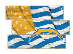 Los Angeles Chargers American Flag 3 Plank
