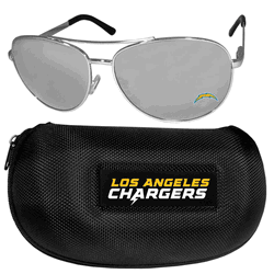 Los Angeles Chargers Aviator Sunglasses and Zippered Carrying Case