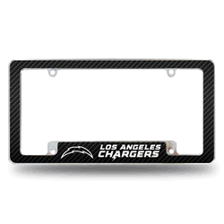 Los Angeles Chargers Black 12" x 6" Chrome All Over Automotive License Plate Frame for Car/Truck/SUV